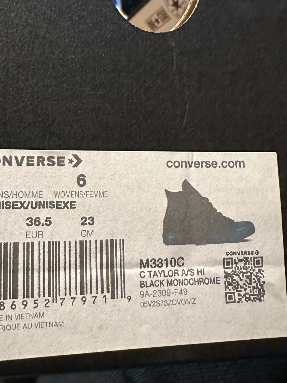 Converse C Taylor All Star Hi Black Monochrome High-Top Sneakers